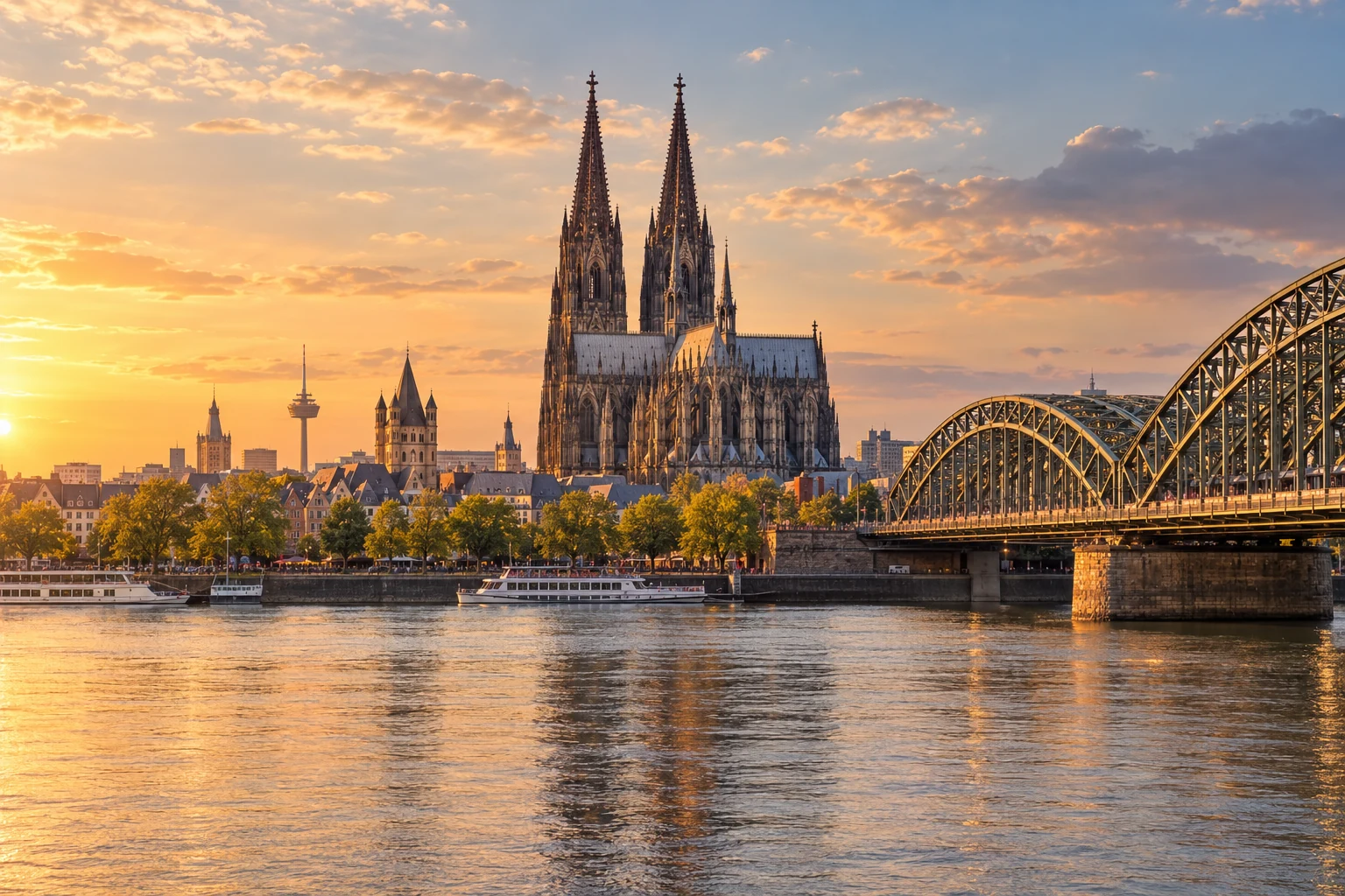 Kölner Stadtansicht am Rhein